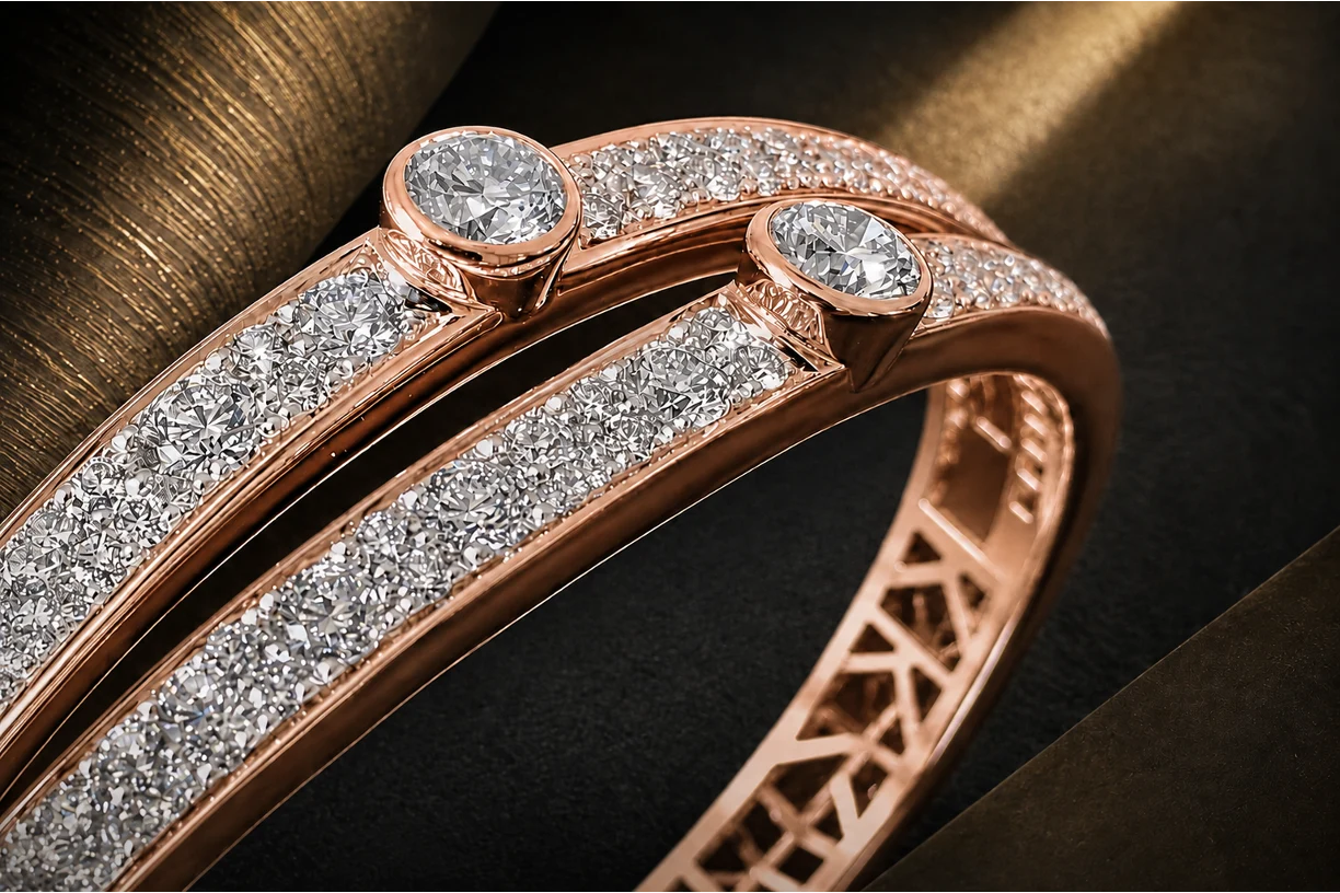AETHERNA full pavé close-up in rose gold