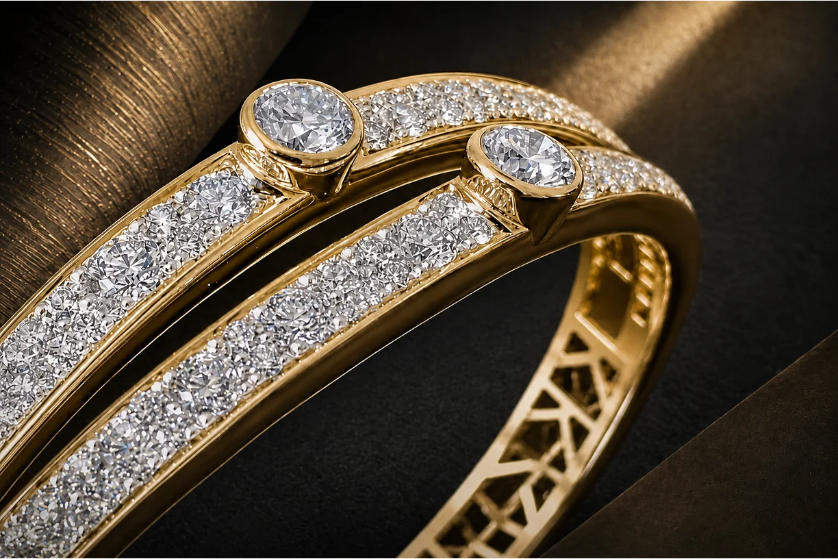 AETHERNA full pavé close-up in yellow gold