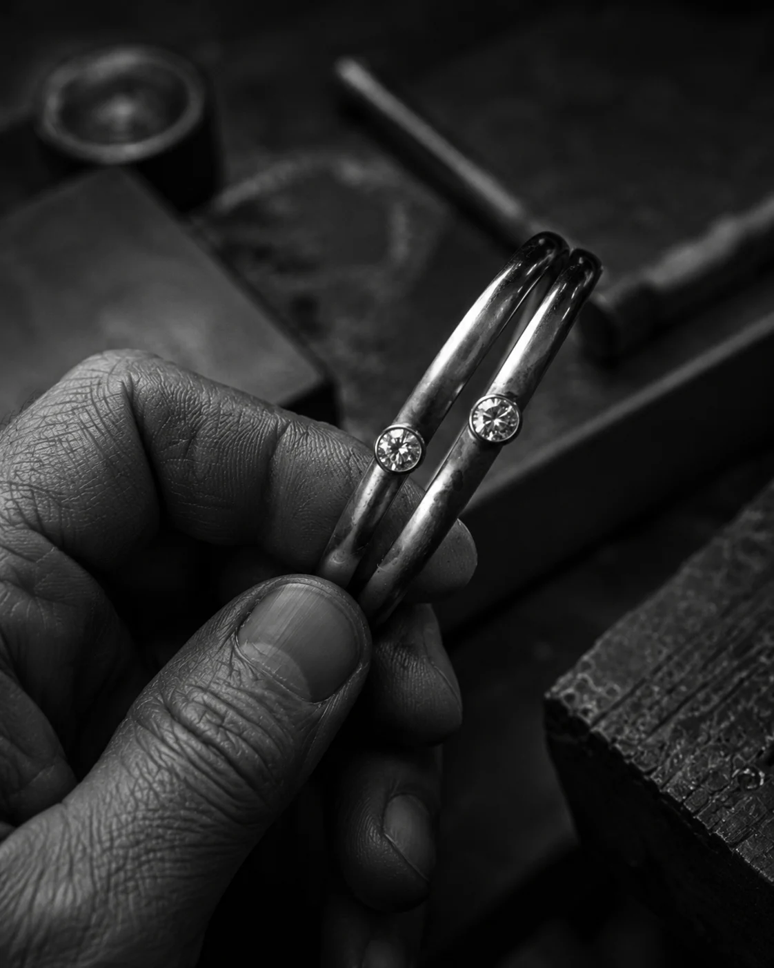 Close-up of polishing and quality control on a KELARE bracelet