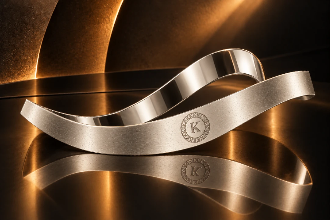 White gold ribbons bearing the KELARE seal