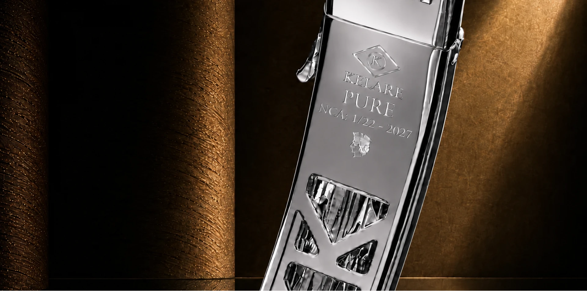 PURE white gold interior showing KELARE, PURE, NCA and Turrita markings