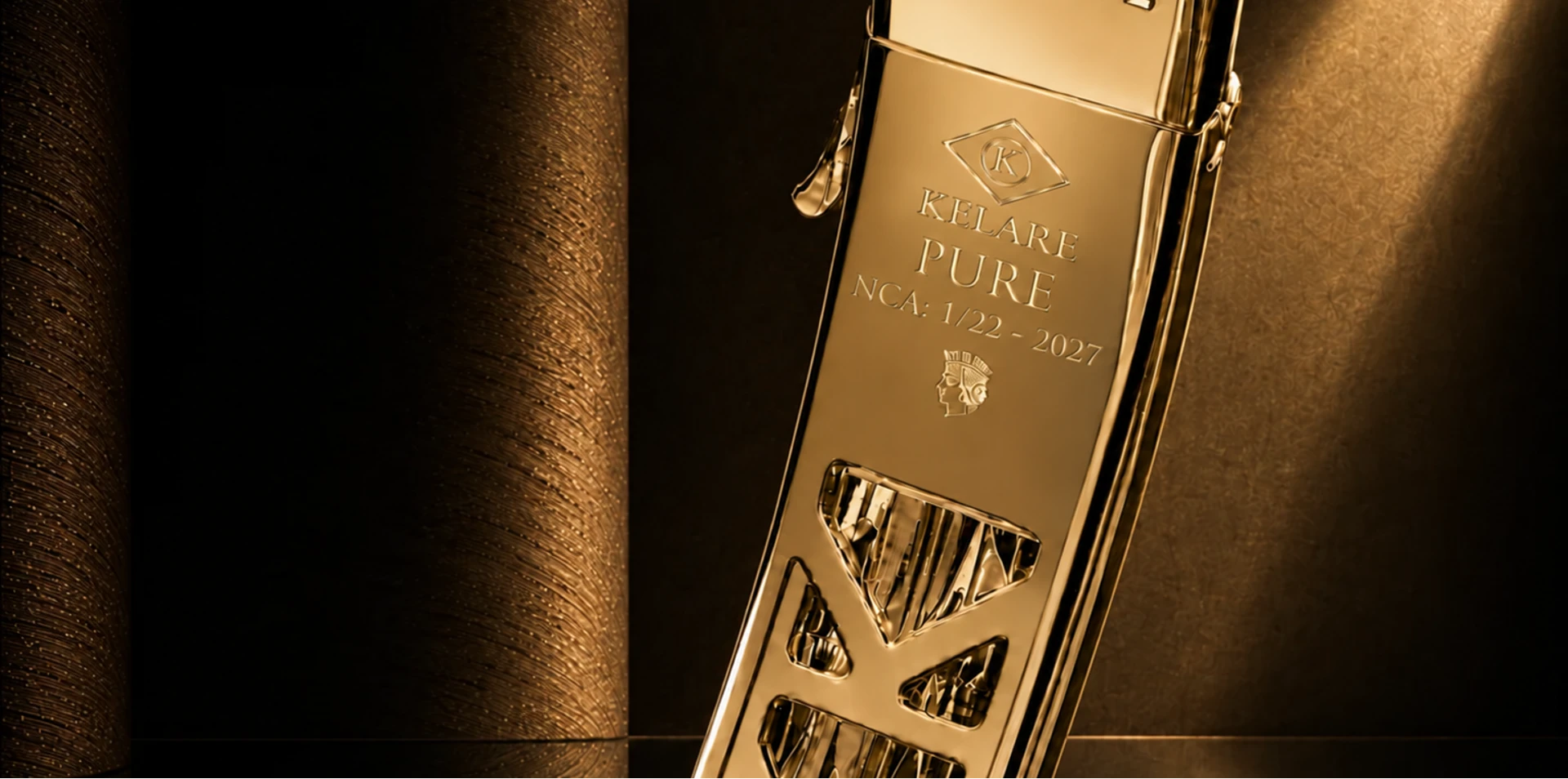 PURE yellow gold interior showing KELARE, PURE, NCA and Turrita markings